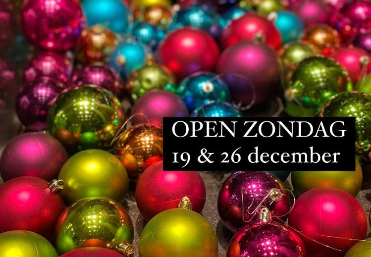 Extra open op zondagen 19 en 26 december 2021